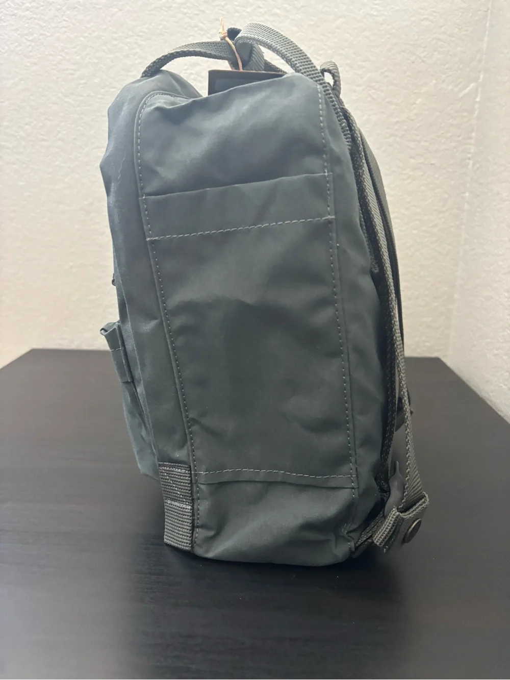 Fjallraven Kånken Mini Backpack - Dark Green with Red Logo